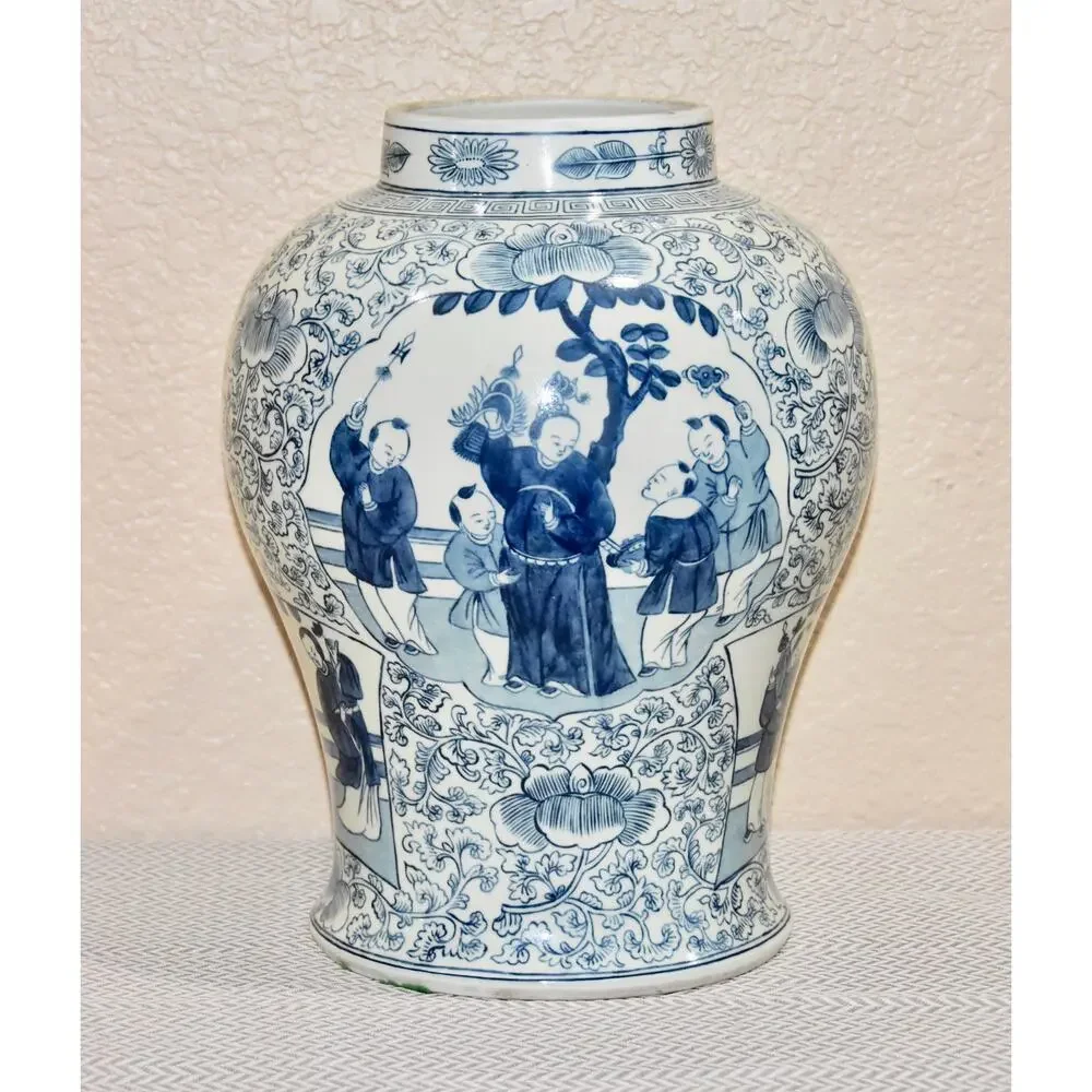 Chenghua Qing Dynasty 17th/18th C. Porcelain Ginger Jar Vase, 4 Character Mark